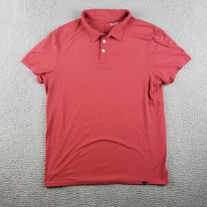 Barbell Apparel Polo Shirt Mens Large Red Stretch Performance Golf Gym Logo
